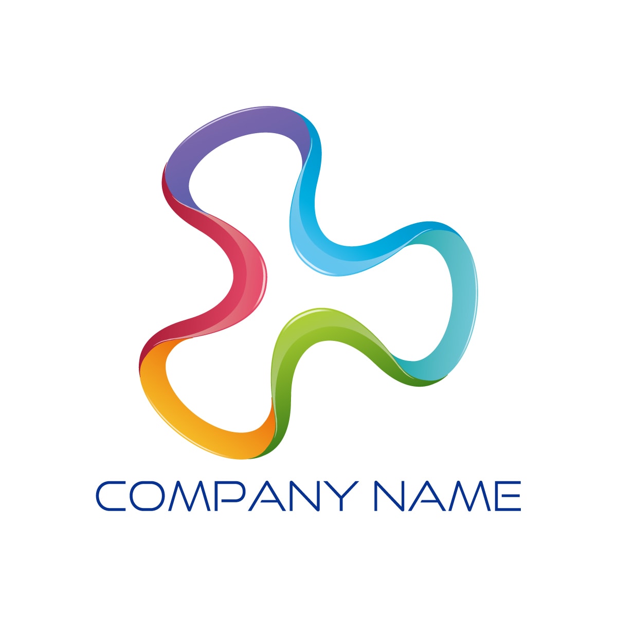 躍動的な曲線が彩る、創造性あふれるロゴ