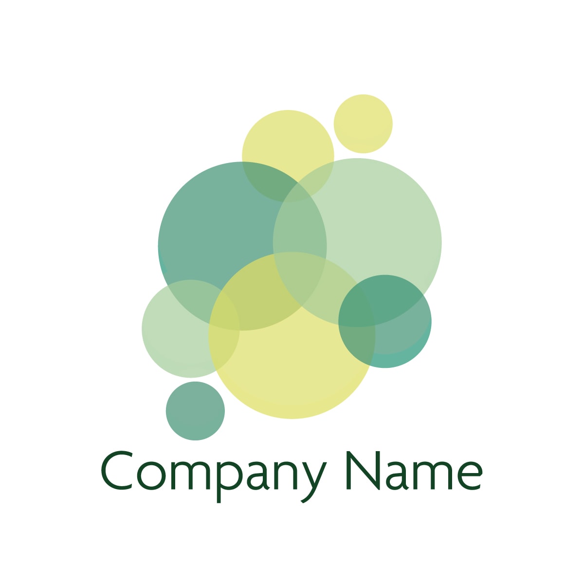 ドットが連なる、自然と調和のロゴ