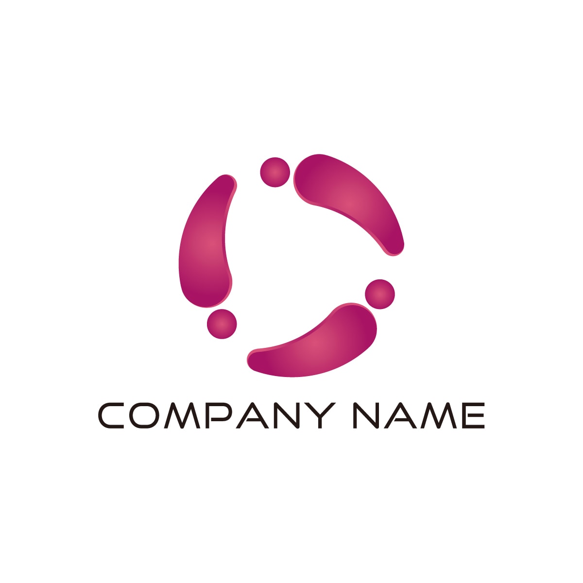 うねる赤紫の抽象が表す、変革と情熱のロゴ