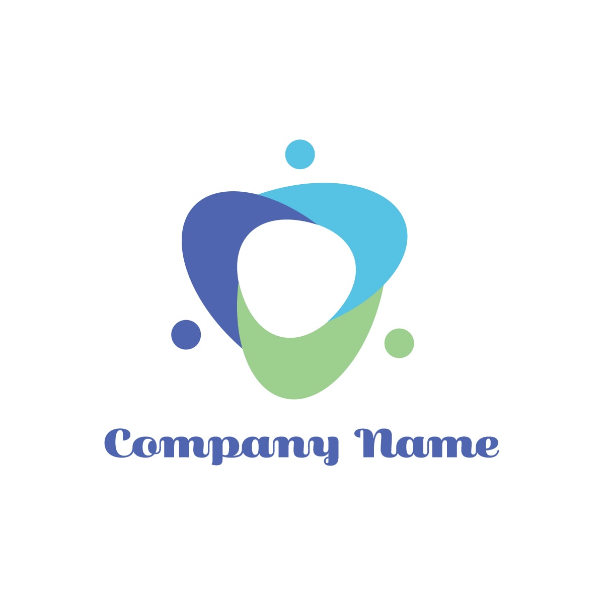 しずくと人々が交わる、つながりのロゴ