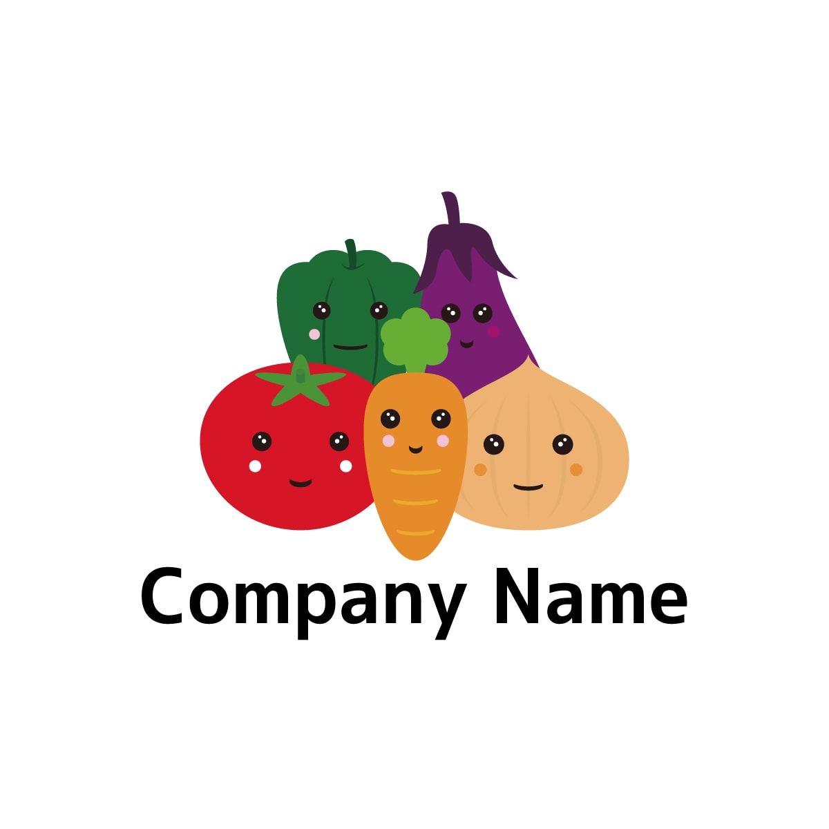野菜たちの楽しさが集う、キャラクターロゴ