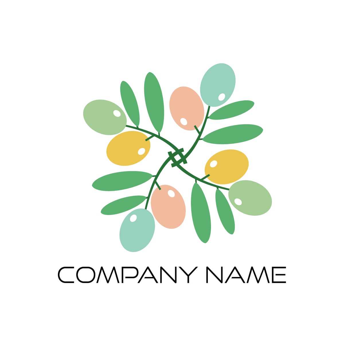 オリーブの実が彩る、自然派のロゴ